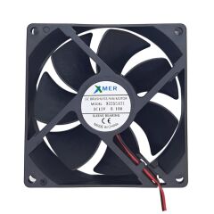 Xmer 9225S12L, 92x92x25mm 12VDC 0.08A (0.10A Max) 2000rpm 2 Kablolu Fan