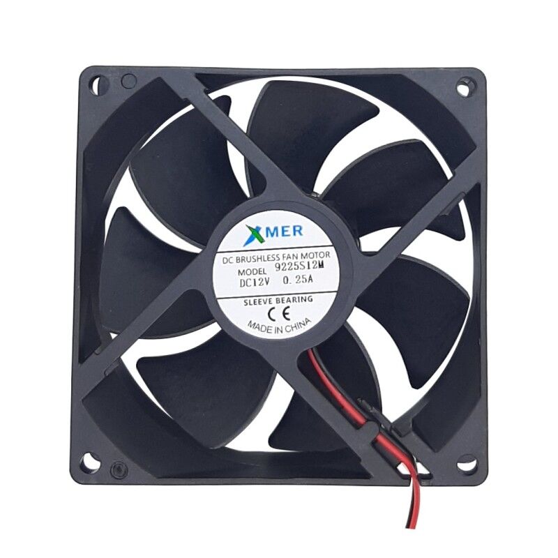 Xmer 9225S12M, 92x92x25mm 12VDC 0.28A 2300rpm 2 Kablolu Fan