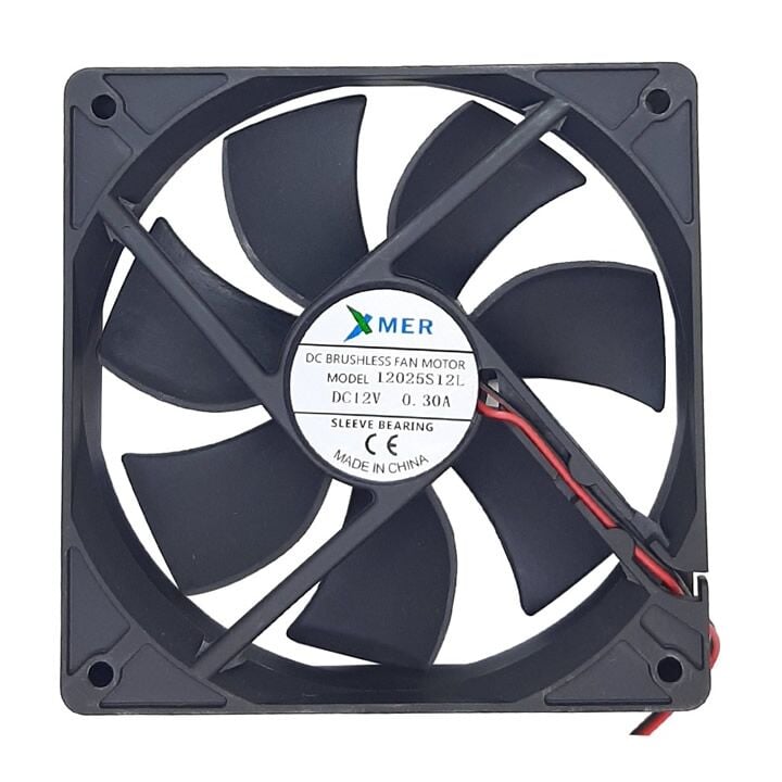 Xmer 12025S12L, 120x120x25mm 12VDC 0.30A 2700rpm 2 Kablolu Fan