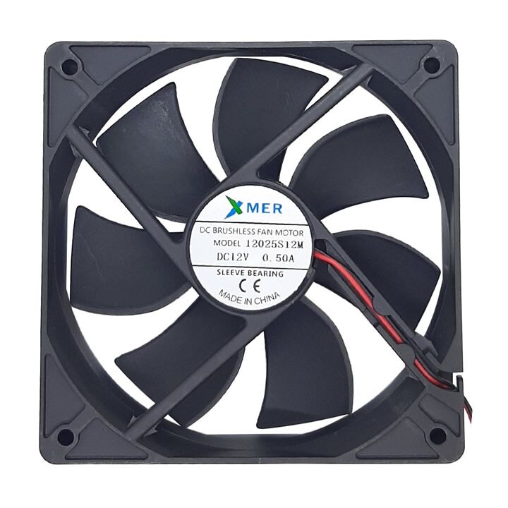 Xmer 12025S12M, 120x120x25mm 12VDC 0.30A (0.50A Max) 2000rpm 2 Kablolu Fan