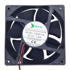 Xmer 12038S12H, 120x120x38mm 12VDC 0.15A (0.30 Max) 2000rpm 2 Kablolu Fan