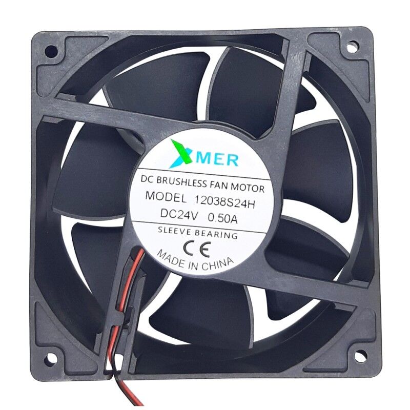 Xmer 12038S24H, 120x120x38mm 24VDC 0.11A (0.50A Max) 2500rpm 2 Kablolu Fan