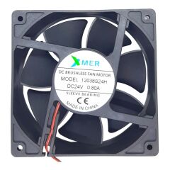 Xmer 12038S24H, 120x120x38mm 24VDC 0.22A (0.80A Max) 2800rpm 2 Kablolu Fan