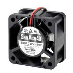 109P0424H602, 40x40x20mm 24VDC 0.07A 2 Kablolu Fan