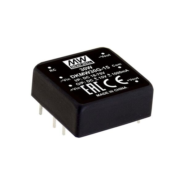 DKMW30G-12, 48Vin ±12Vout ±1250mA 30W DC/DC Konvertör, MeanWell