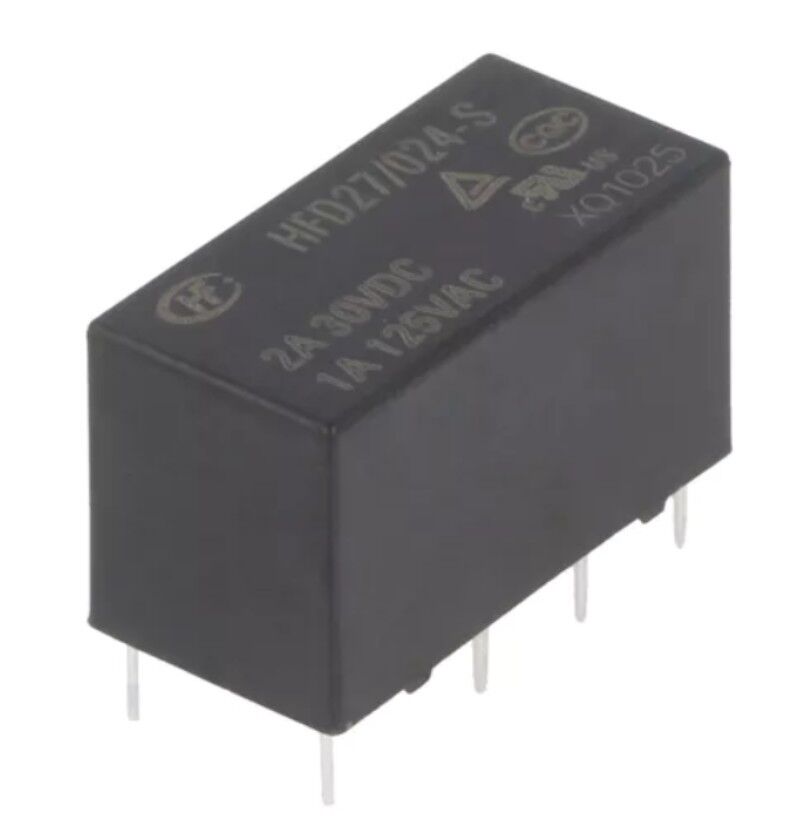 HFD27/024-S, 24VDC 2A DPDT (2 Form C) Röle