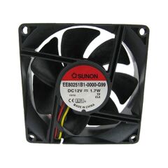 EE80251B1-000U-G99, 80x80x25mm 12VDC 0.145A 3 Kablolu Fan