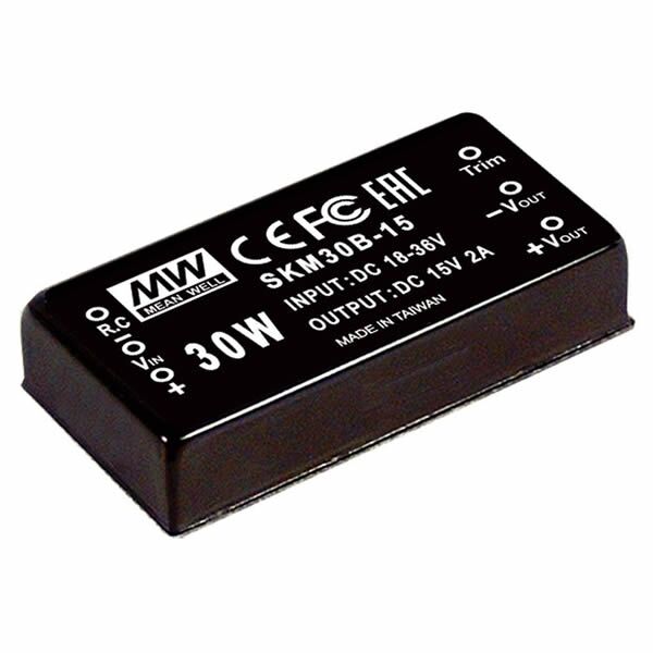 SKM30B-15, 18~36Vin 15Vout 2000mA 30W DC/DC Konvertör, MeanWell