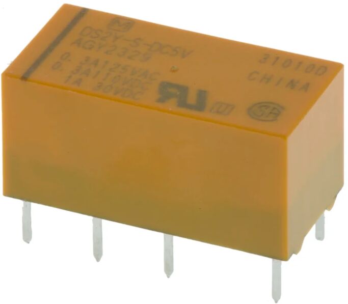 DS2Y-S-DC5V, 2A 5VDC DPDT (2 Form C) Röle