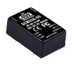 SCW03A-12, 9-18Vin 12Vout 250mA 3W DC/DC Konvertör, Mean Well