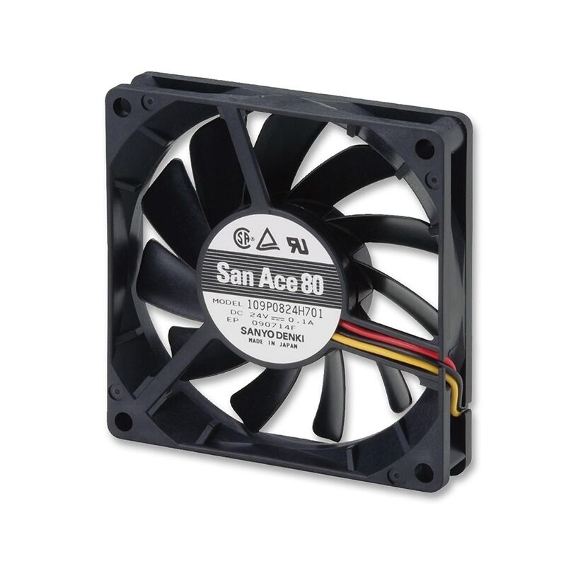 109P0824H701, 80x80x15mm 24VDC 0.1A 3 Kablolu Fan