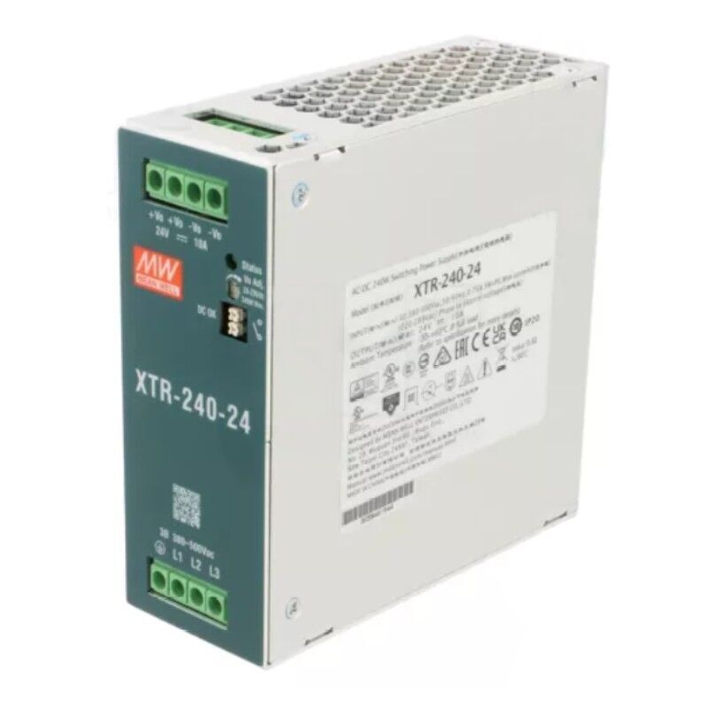 XTR-240-24, 24VDC 10A 240W Trifaze Ray Montaj Güç Kaynağı, Mean Well