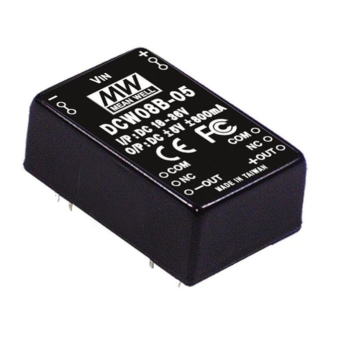 DCW08E-12, 4.5-5.5Vin ±12Vout ±310mA 8W DC/DC Konvertör, MeanWell