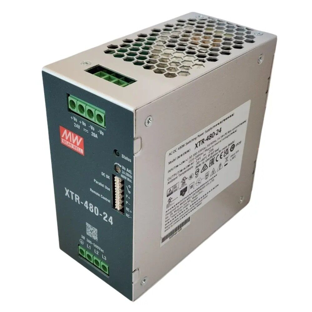 XTR-480-12, 12VDC 30A 360W Trifaze Ray Montaj Güç Kaynağı, Mean Well