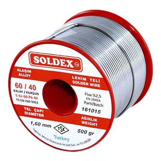 Soldex 602005 2.00mm 500gr Sn:60 Pb:40 Lehim Teli