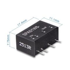 SPA01W8-12, 9~75Vin 12Vout 83mA 2W SIP-6 DC/DC Konvertör