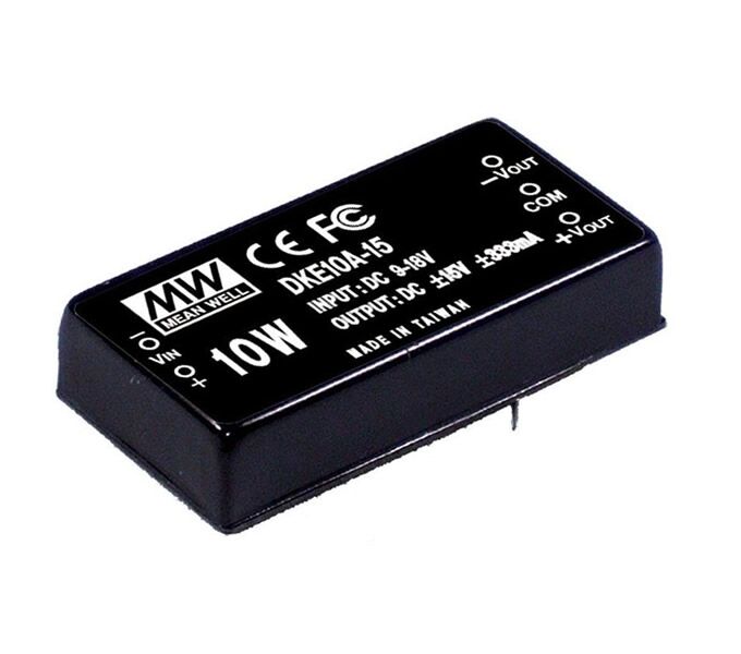 DKE10B-05, 18-36Vin ±5Vout ±1000mA 10W DC/DC Konvertör, MeanWell
