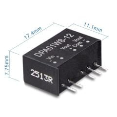 DPA01W8-15, 9~75Vin ±15Vout ±33mA 1W SIP-6 DC/DC Konvertör