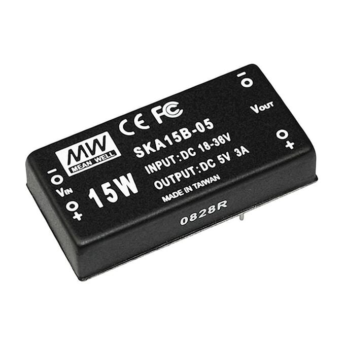 SKA15B-12, 18-36Vin 12Vout 1250mA 15W DC/DC Konvertör
