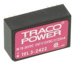 TEL 3-2422, 24Vin ±12Vout ±125mA 3W DC/DC Konvertör