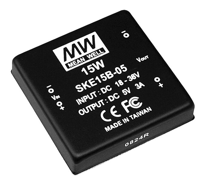 SKE15B-24,18-36Vin 24Vout 625mA 15W DC/DC Konvertör, MeanWell
