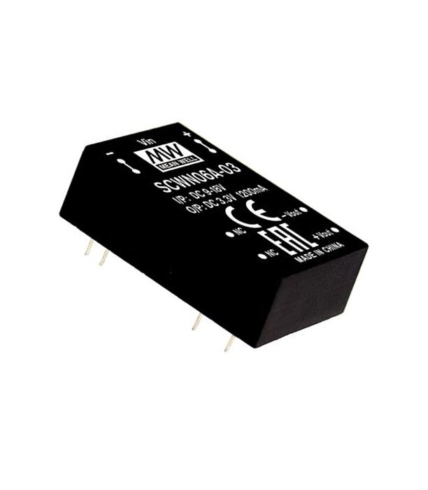 SCWN06B-12, 18-36Vin 12Vout 500mA 6W DC/DC Konvertör, Mean Well