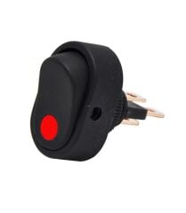 AF132A-2, Oval Ledli Anahtar 12V 20A Kırmızı