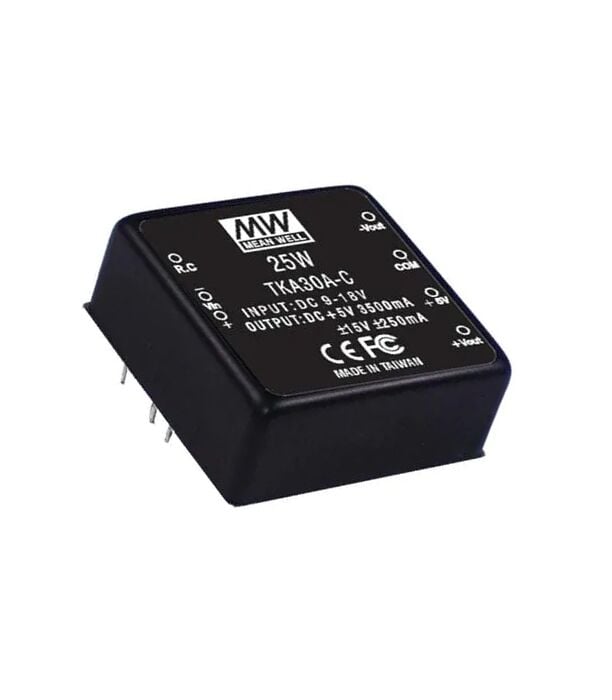 TKA30B-C, 18-36Vin 5V/±15Vout 30W DC/DC Konvertör, MeanWell