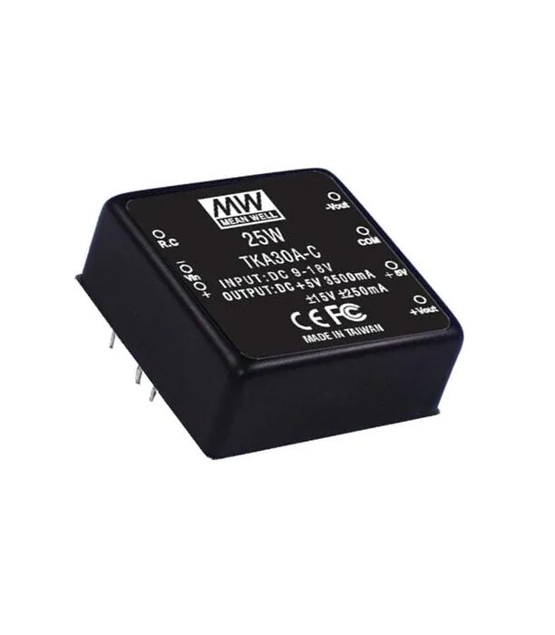 TKA30C-C, 36-72Vin 5V/±15Vout 30W DC/DC Konvertör, MeanWell