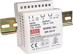 DR-45-05, 5VDC 5.0A Ray Montaj Güç Kaynağı, Mean Well