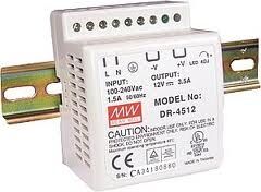 DR-45-12, 12VDC 3.5A Ray Montaj Güç Kaynağı, Mean Well