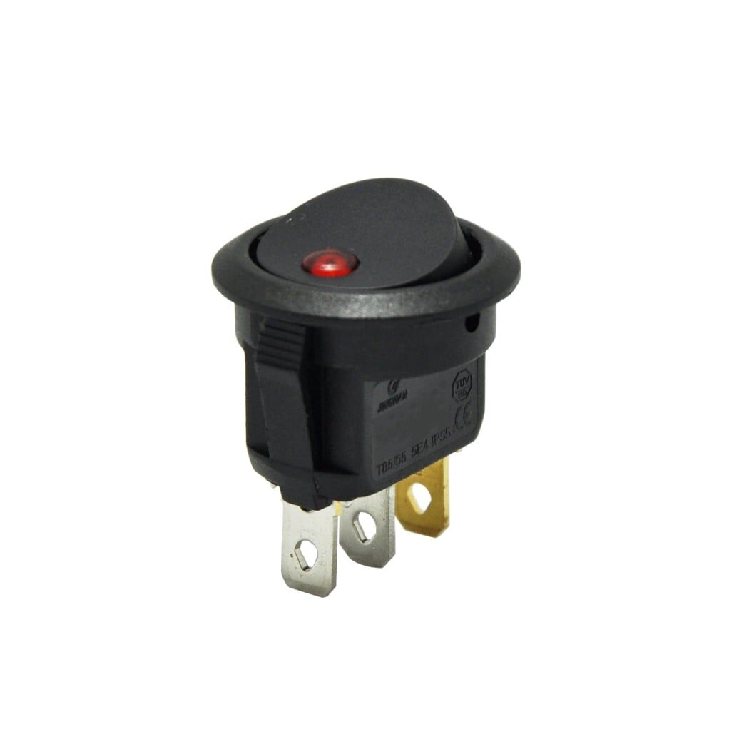 AF132A-K, Yuvarlak Nokta Işıklı Anahtar 12V 3P Kırmızı