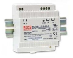 DR-60-12, 12VDC 4.5A Ray Montaj Güç Kaynağı, Mean Well