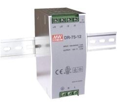 DR-75-12, 12VDC 6.3A Ray Montaj Güç Kaynağı, Mean Well