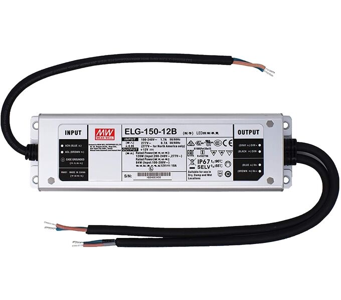 ELG-150-12B, Dimedilebilir LED Sürücü, Mean Well