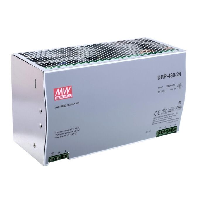 DRP-480-48, 48VDC 10.0A Ray Montaj Güç Kaynağı, Mean Well
