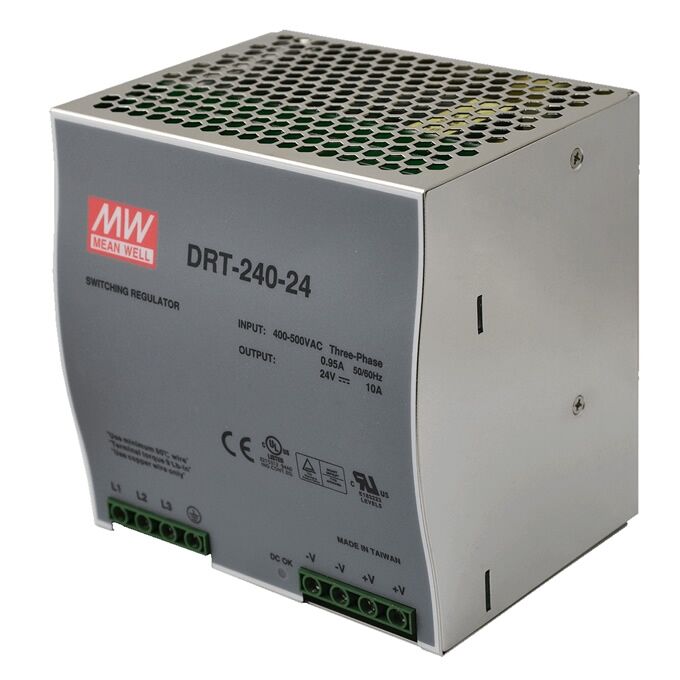 DRT-240-24, 24VDC 10.0A Trifaze Güç Kaynağı, Mean Well