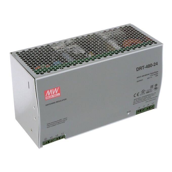 DRT-480-48, 48VDC 10.0A Trifaze Güç Kaynağı, Mean Well