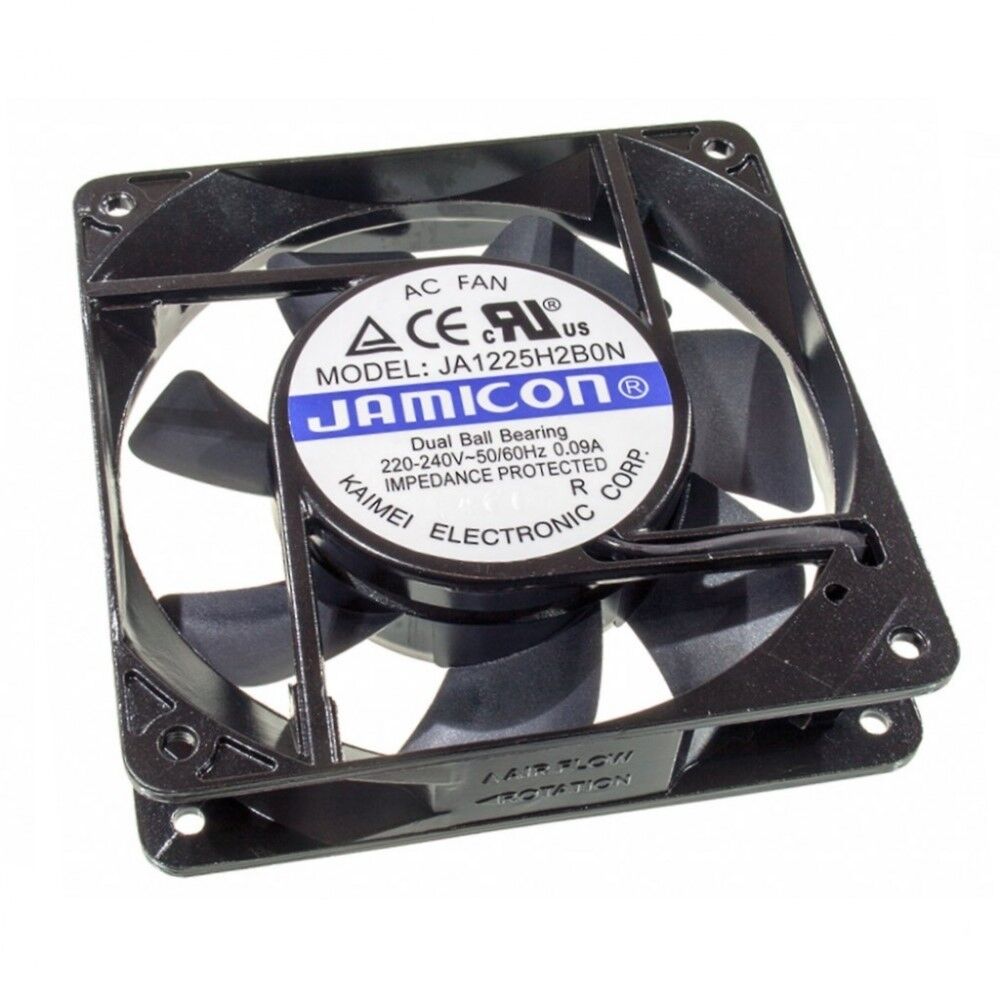 JA1225H2B0N, 120x120x25mm 220VAC 0.09A 2 Kablolu Fan