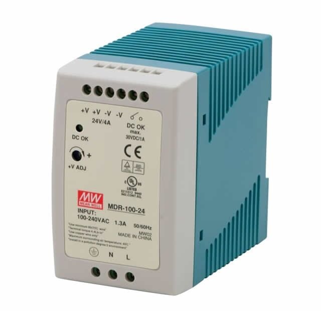 MDR-100-24, 24VDC 4A Ray Montaj Güç Kaynağı, Mean Well