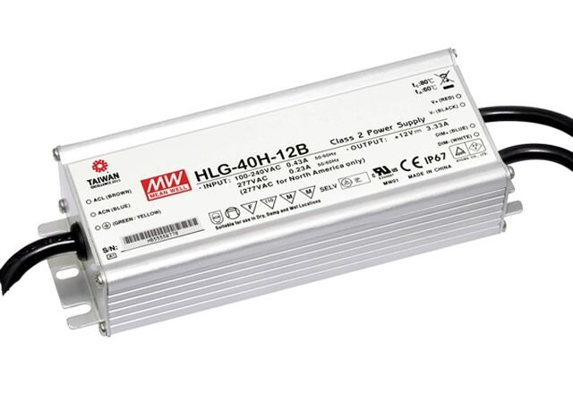HLG-40H-15B, Sabit Voltaj Dimedilebilir LED Sürücü, Mean Well