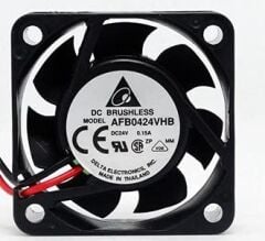 AFB0424VHB, 40x40x15mm 24VDC 0.15A 2 Kablolu Fan