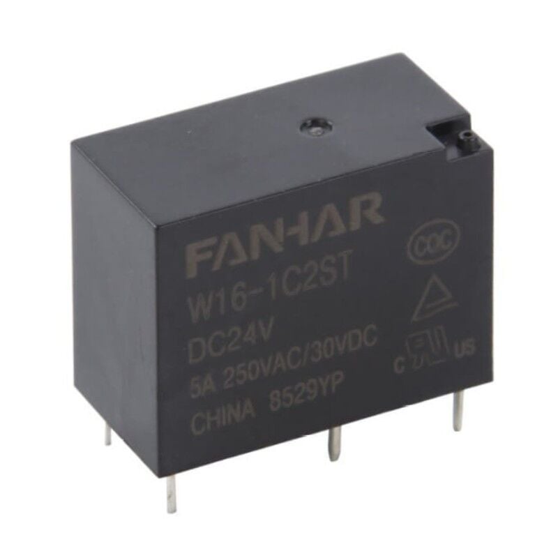 W16-1C2ST-DC24V, 24VDC 5A SPDT (1 Form C) Röle