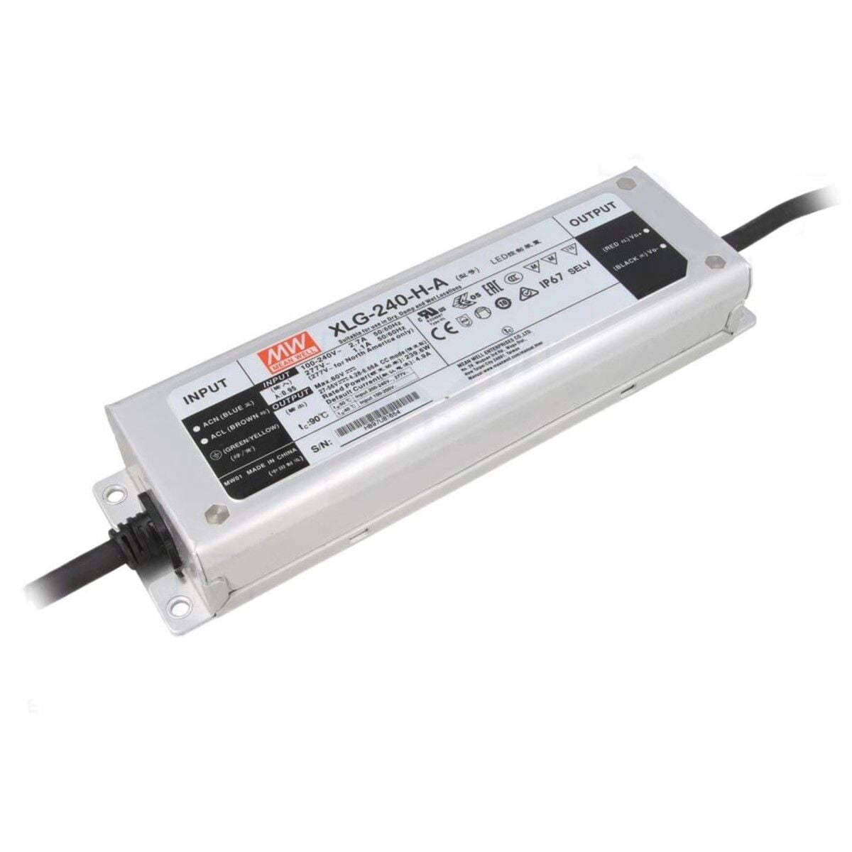 XLG-240-H-A, 240W Sabit Güç Ayarlanabilir LED Sürücü, Mean Well