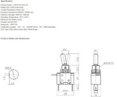 AF151A, Toggle Switch 12V Kırmızı Ledli