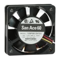 109P0612S701, 60x60x15mm 12VDC 0.15A 3 Kablolu Fan