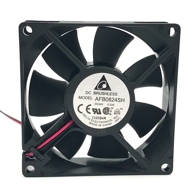 AFB0824SH, 80x80x25mm 24VDC 0.33A 2 Kablolu Fan