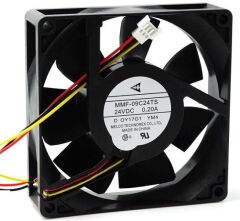 MMF-09C24TS, 90x90x25mm 24VDC 0.20A 3 Kablolu Fan