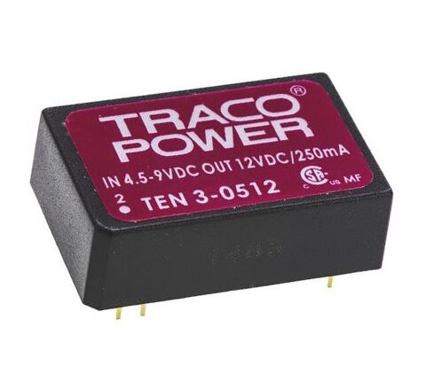 TEN 3-0512, 5Vin 12Vout 250mA 3W DC/DC Konvertör