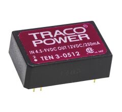TEN 3-0512, 5Vin 12Vout 250mA 3W DC/DC Konvertör